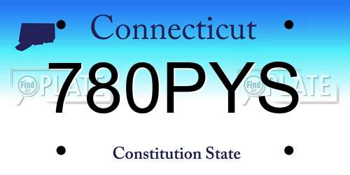 780PYS Connecticut License Plate