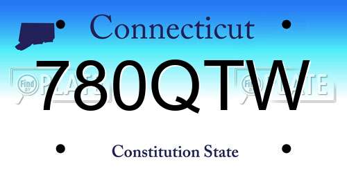780QTW Connecticut License Plate
