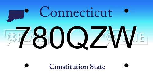 780QZW Connecticut License Plate