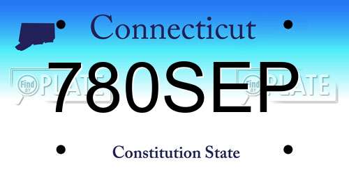 780SEP Connecticut License Plate