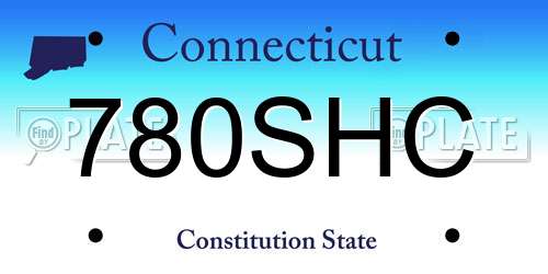 780SHC Connecticut License Plate