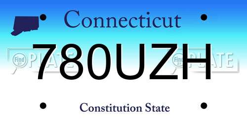 780UZH Connecticut License Plate