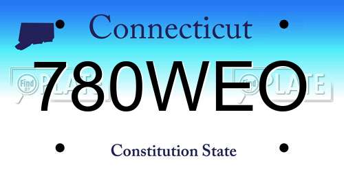 780WEO Connecticut License Plate