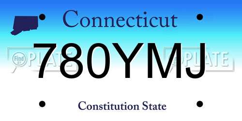 780YMJ Connecticut License Plate