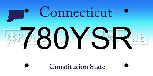 780YSR Connecticut License Plate