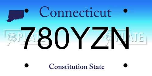 780YZN Connecticut License Plate
