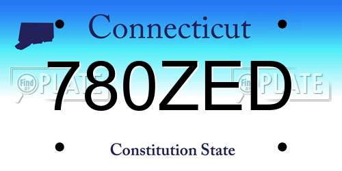 780ZED Connecticut License Plate