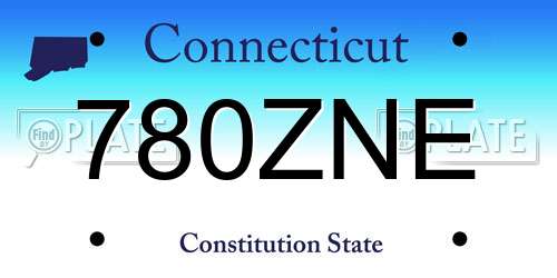 780ZNE Connecticut License Plate