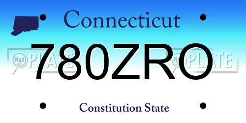780ZRO Connecticut License Plate