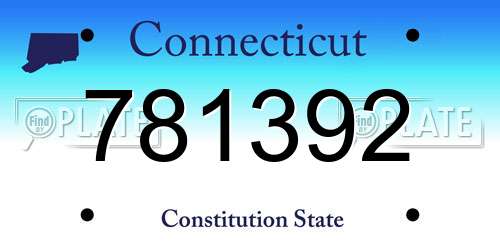 781392 Connecticut License Plate
