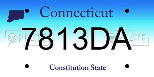 7813DA Connecticut License Plate