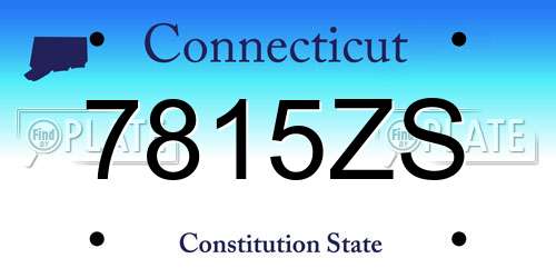 7815ZS Connecticut License Plate