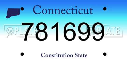 781699 Connecticut License Plate