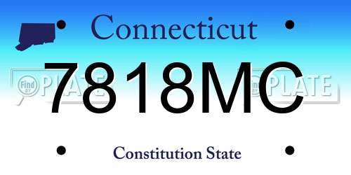 7818MC Connecticut License Plate