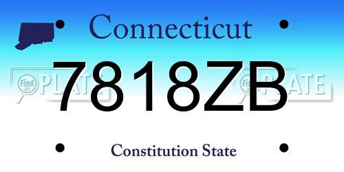7818ZB Connecticut License Plate