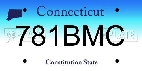 781BMC Connecticut License Plate