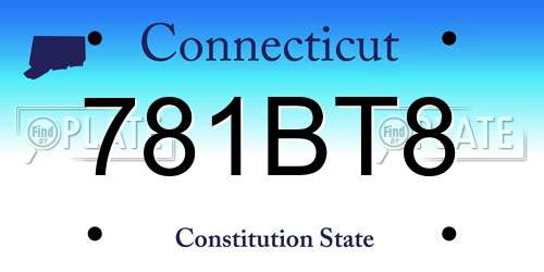 781BT8 Connecticut License Plate