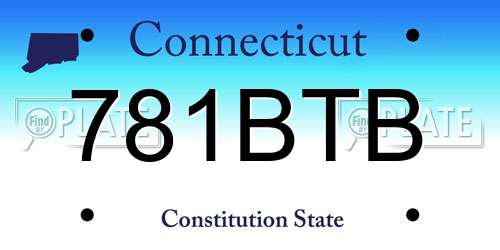 781BTB Connecticut License Plate