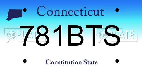 781BTS Connecticut License Plate