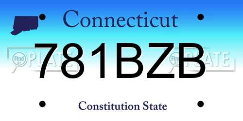 781BZB Connecticut License Plate