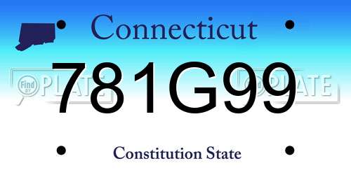 781G99 Connecticut License Plate