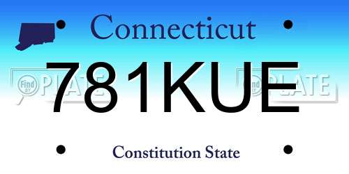 781KUE Connecticut License Plate