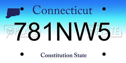 781NW5 Connecticut License Plate