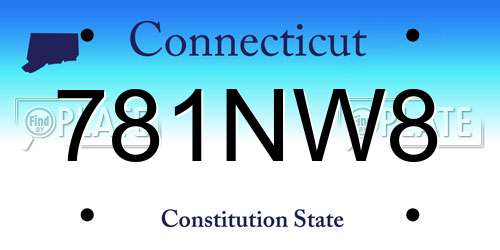 781NW8 Connecticut License Plate