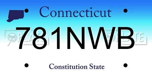 781NWB Connecticut License Plate