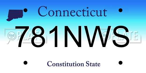 781NWS Connecticut License Plate