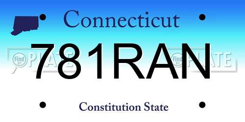 781RAN Connecticut License Plate