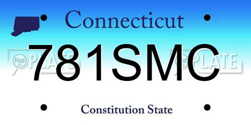 781SMC Connecticut License Plate