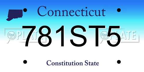 781ST5 Connecticut License Plate