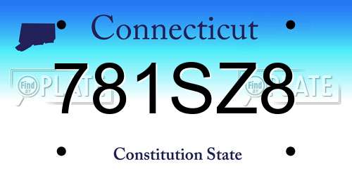 781SZ8 Connecticut License Plate
