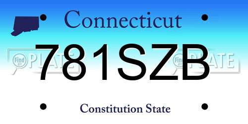 781SZB Connecticut License Plate
