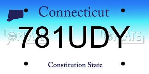 781UDY Connecticut License Plate