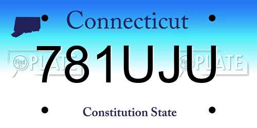 781UJU Connecticut License Plate