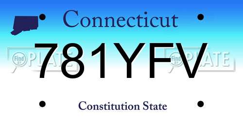 781YFV Connecticut License Plate