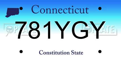 781YGY Connecticut License Plate