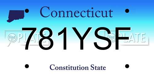 781YSF Connecticut License Plate