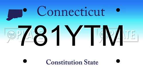 781YTM Connecticut License Plate