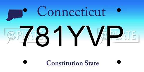 781YVP Connecticut License Plate