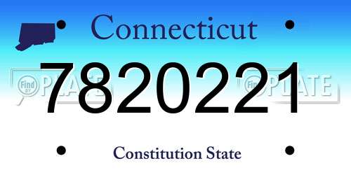 7820221 Connecticut License Plate