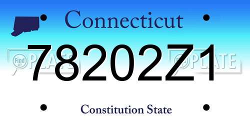 78202Z1 Connecticut License Plate