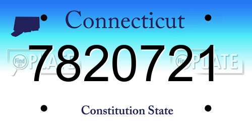 7820721 Connecticut License Plate
