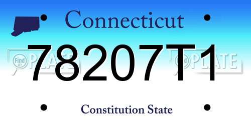 78207T1 Connecticut License Plate