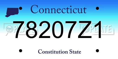 78207Z1 Connecticut License Plate