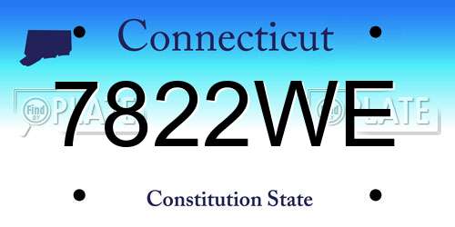 7822WE Connecticut License Plate