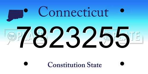 7823255 Connecticut License Plate
