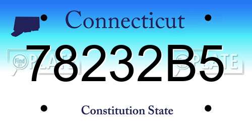 78232B5 Connecticut License Plate